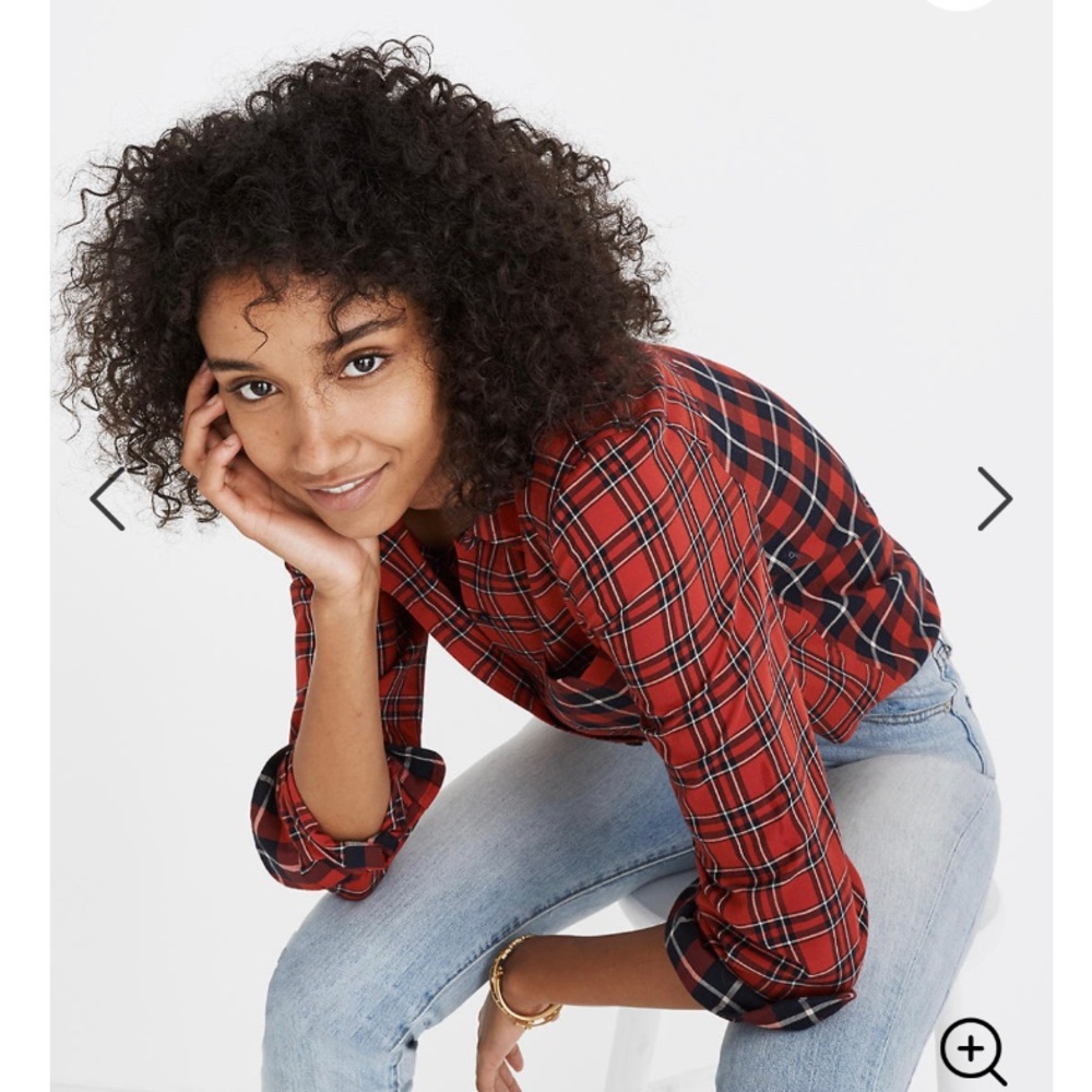 Madewell Classic Ex-boyfriend Shirt Plaid Patchwor - Picture 2 of 8